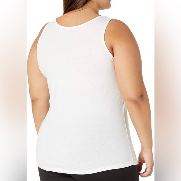 JUST MY SIZE Cotton Jersey Shirttail Tank Top, Plus Sleeveless Shirt Sz 4X - Picture 2 of 4